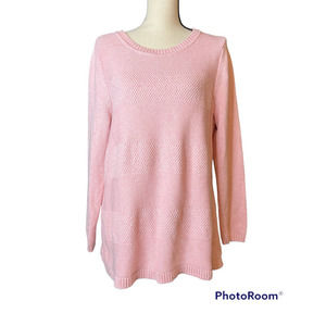 Talbots Long Sweater in Pink Cotton Size Petite XL